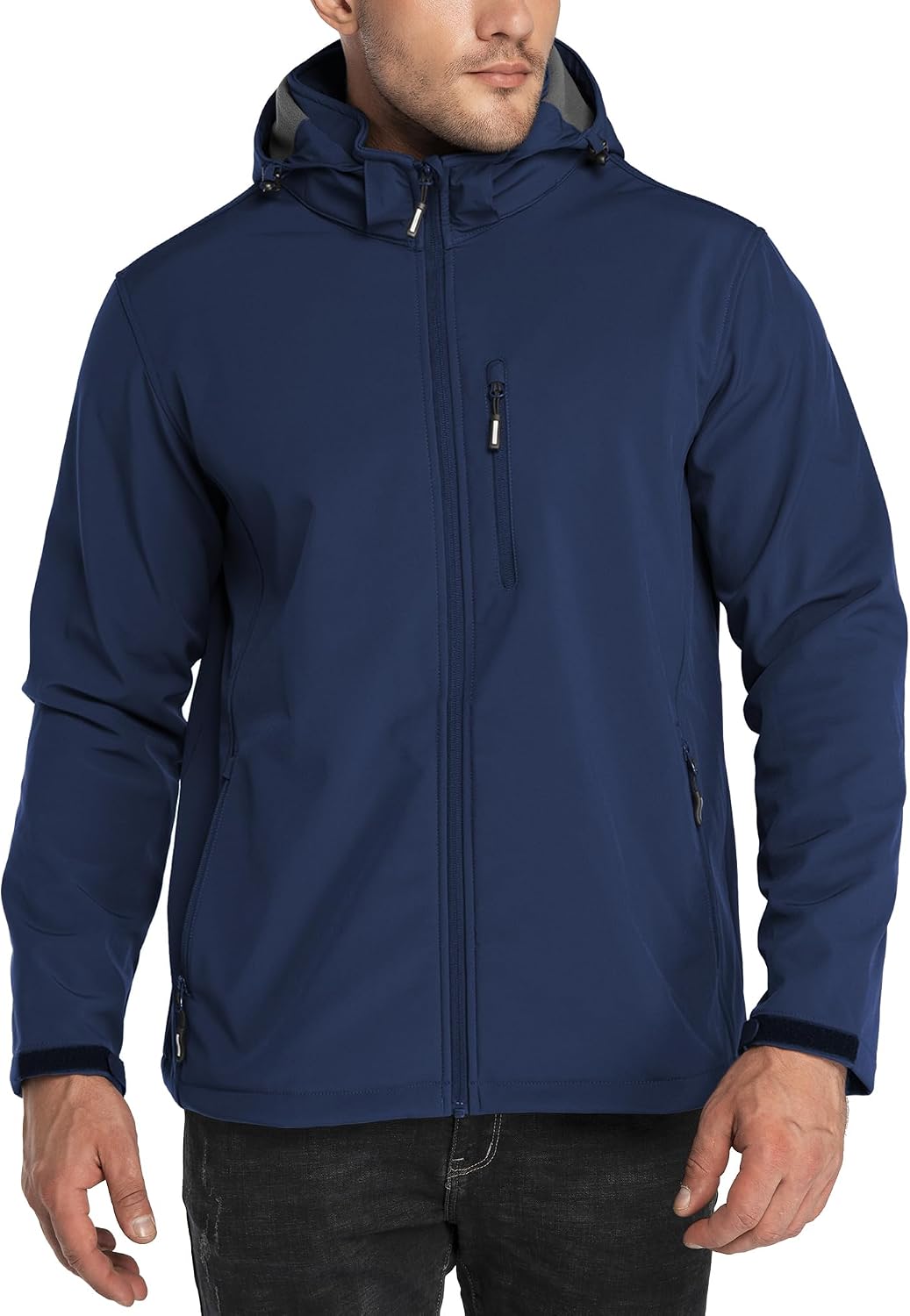 Men's fleece lined waterproof softshell jacket, full zip
