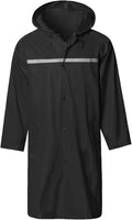 Men's Long Hooded Rain Jacket - Waterproof Emergency Raincoat Poncho for Outdoor Work and Travel - Small
