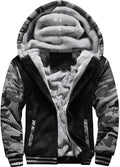 Men's Full Zip Fleece Hooded Jacket - Thick Warm Pullover Coat for Winter Workouts and Cold Mornings - Medium